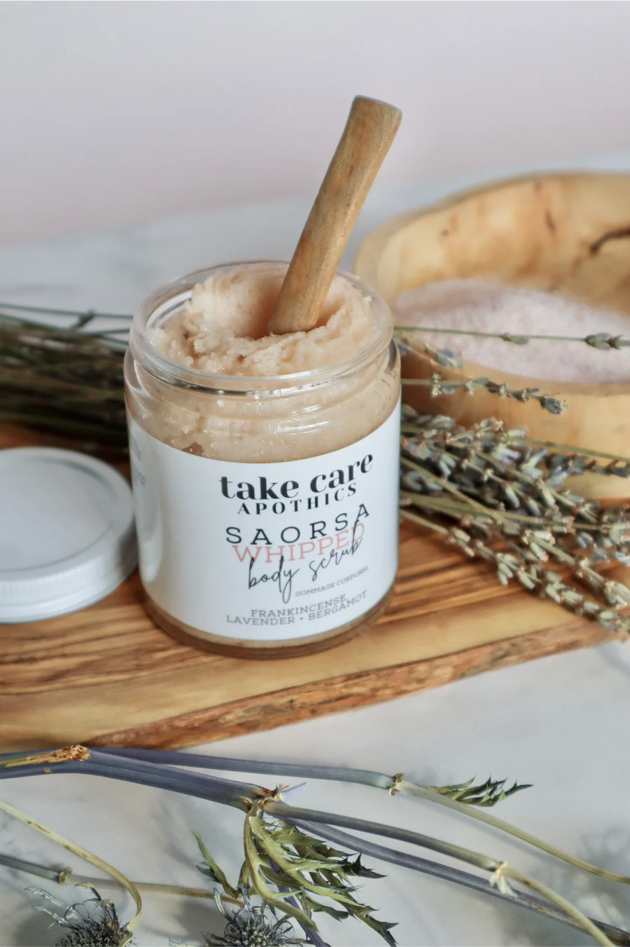 Take Care Apothics SAORSA | WHIPPED BODY SCRUB - Frankincense, Lavender + Bergamot